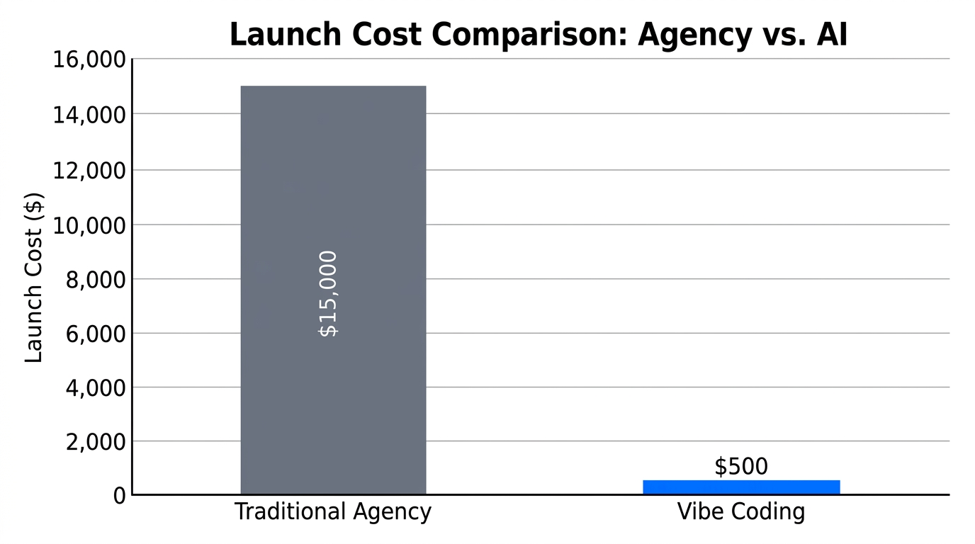 Cost efficiency of Vibe Coding versus hiring a traditional agency.