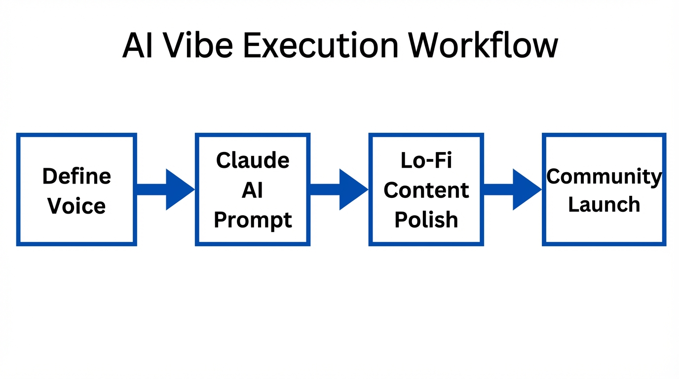 Workflow showing how Claude AI integrates into vibe-based content creation.