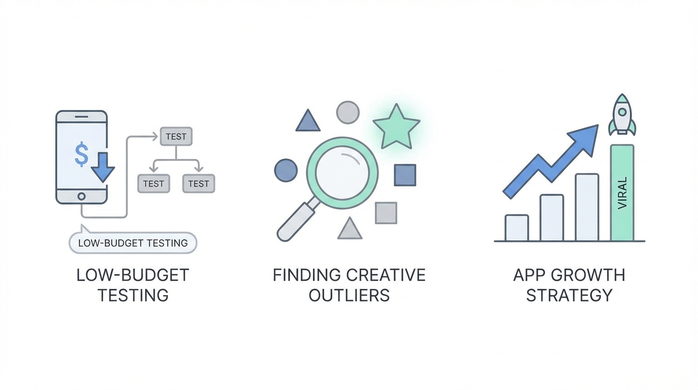 How to Find Viral Creative Outliers: A Low-Budget Testing Strategy for Apps