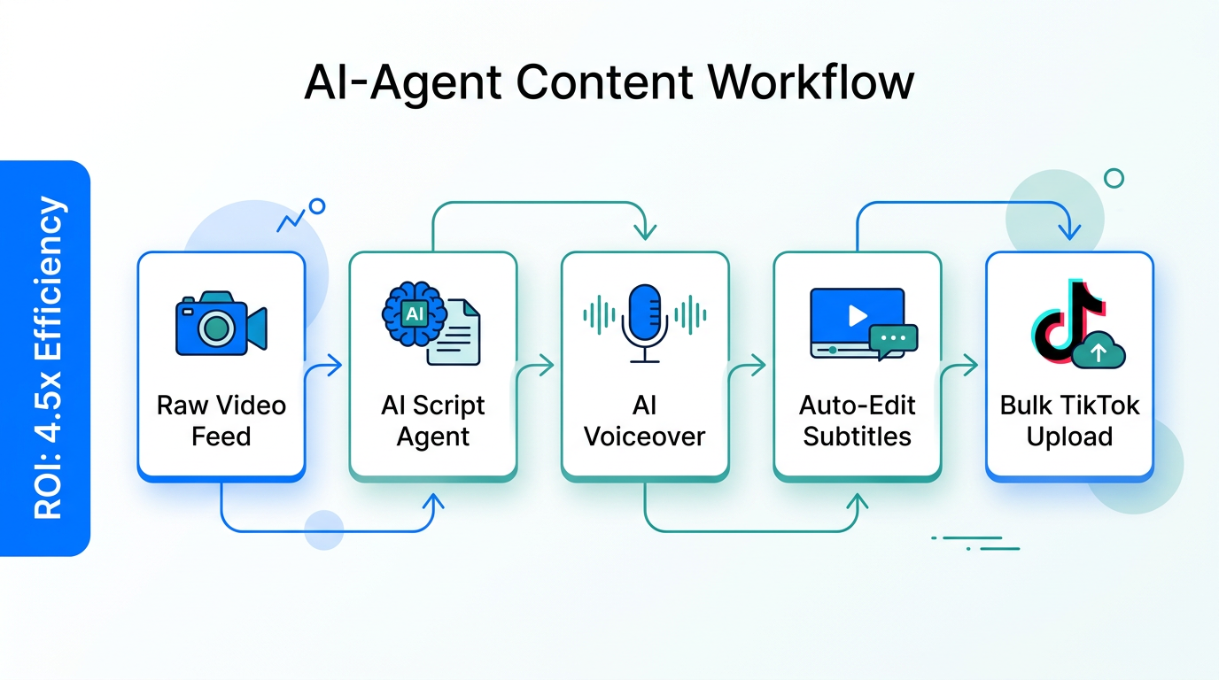 Step-by-step workflow for scaling niche content using AI agents.