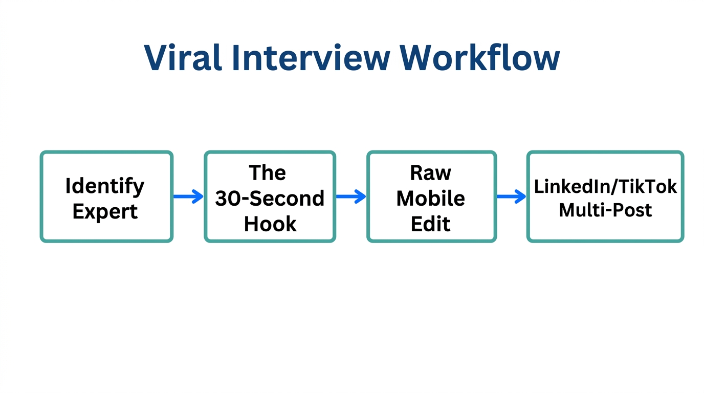 Step-by-step workflow for producing viral courtside B2B content.