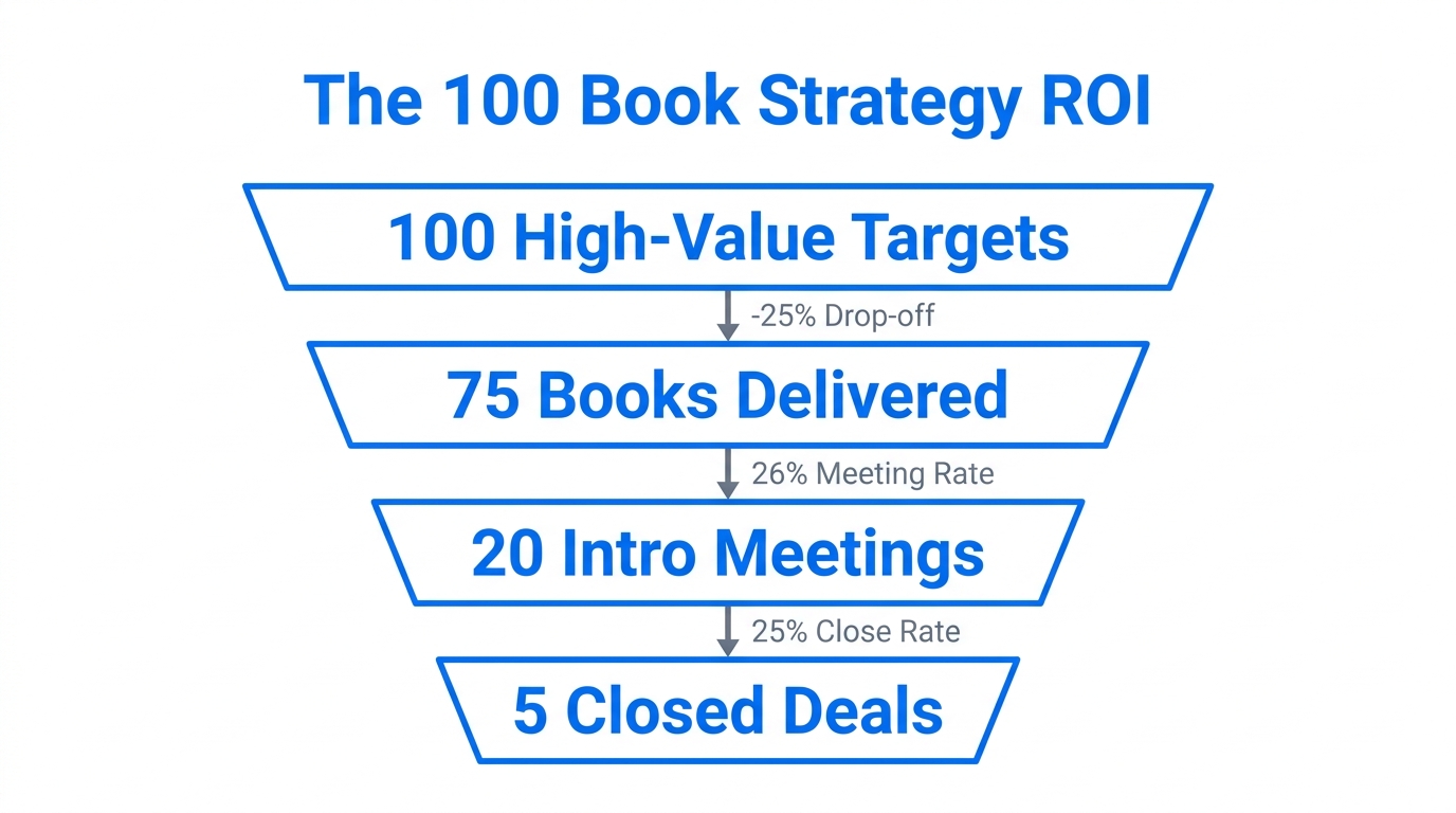 Conversion funnel for the physical asset outreach strategy.