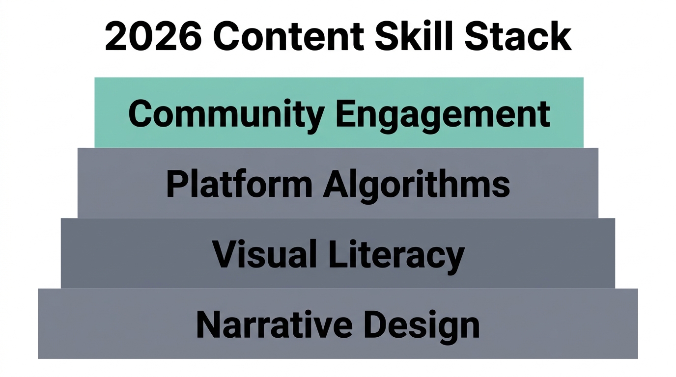 Essential hierarchy of skills for modern brand growth and content creation.