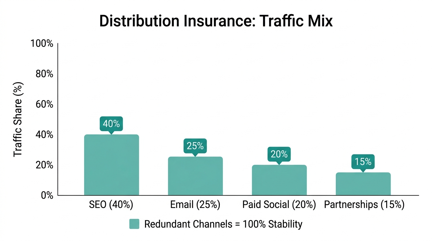 Diversified traffic distribution model used to protect business revenue.