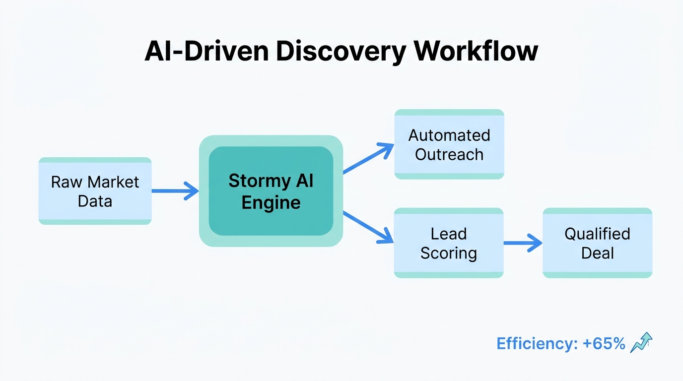 Workflow showing how Stormy AI automates and optimizes the discovery process.