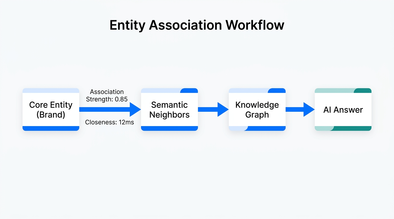 How AI engines map relationships between brands and semantic keywords.