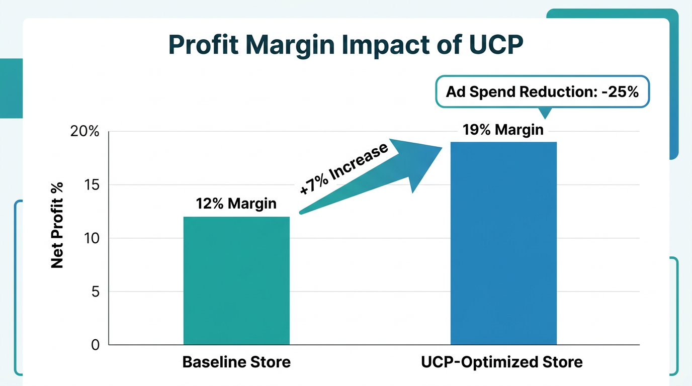 Visualizing the profit margin growth after implementing Universal Commerce Protocol.
