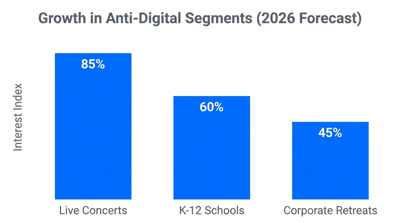 Projected growth across key sectors adopting phone-free technology.