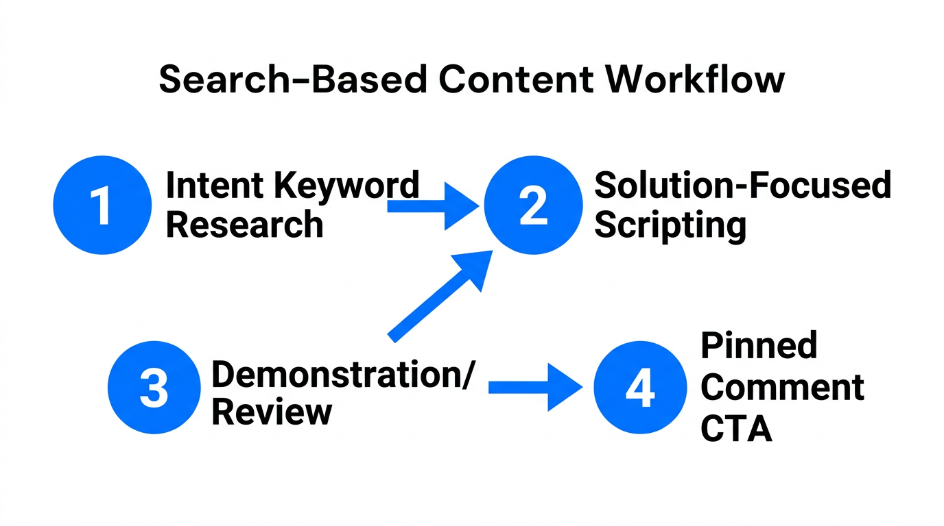 The four-step process for creating search-optimized affiliate content.