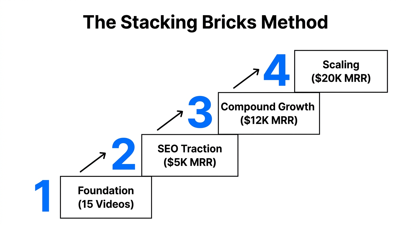 A visual breakdown of the compounding growth stages over twelve months.