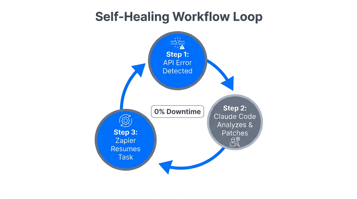 Continuous self-healing loop for automated marketing workflows.