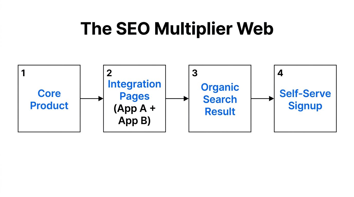 The programmatic SEO flywheel used to capture organic search traffic.