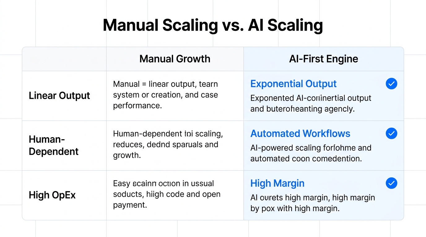 Key differences between traditional SaaS growth and AI-enabled efficiency.