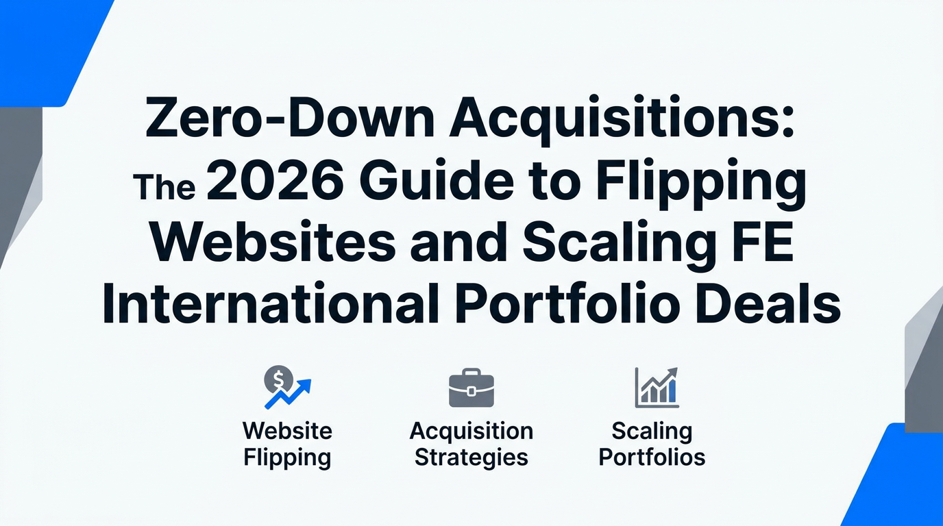 Zero-Down Acquisitions: The 2026 Guide to Flipping Websites and Scaling FE International Portfolio Deals