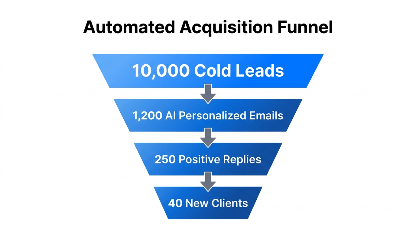 Projected acquisition data for an automated AI outreach system.